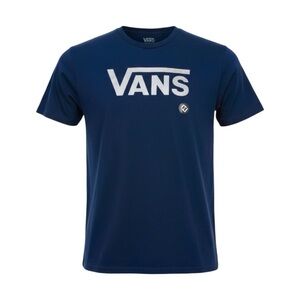Vans Classic NWT 100% Cotton Men’s T-Shirt Navy Blue Logo Medium Short Sleeve